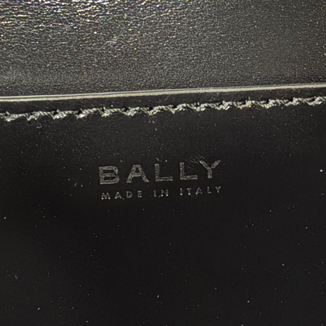極美品△BALLY バリー Unda Satchel レザー ドット柄 2WAY ハンドバッグ ショルダーバッグ ブラック 伊製 定価228800円 袋付き