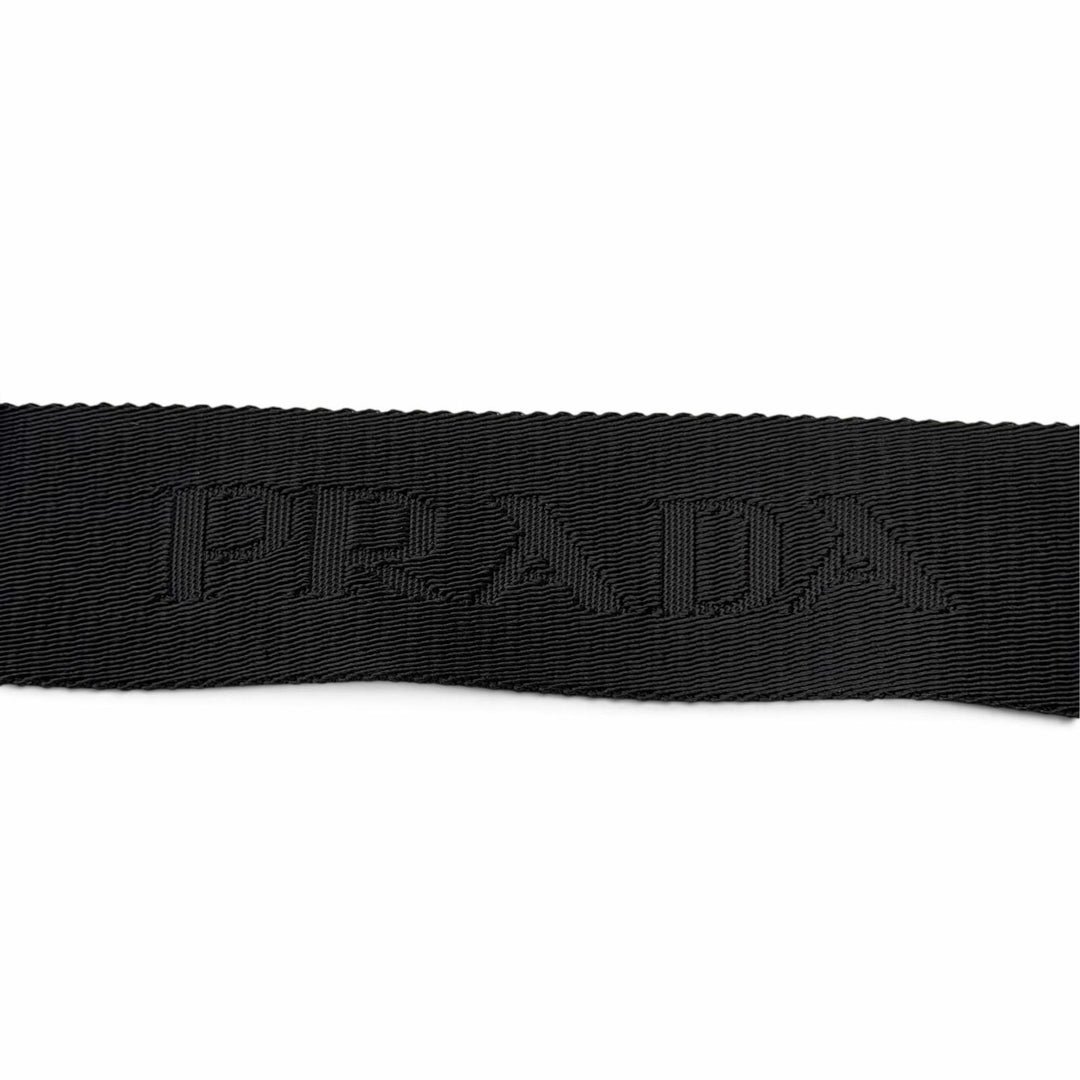 良品▼PRADA プラダ 1BL011 ナイロン レザー トライアングルロゴ 三角プレート ベルトバッグ ボディバッグ ブラック イタリア製 メンズ