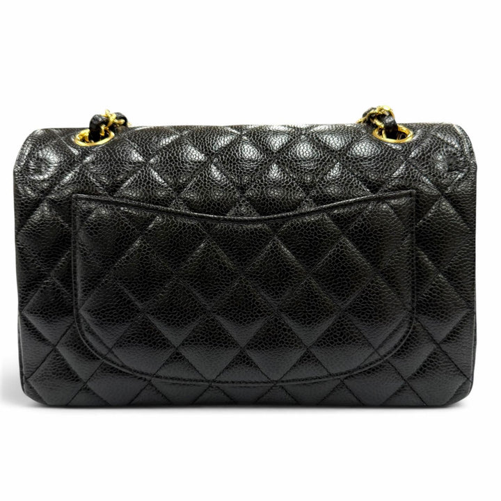 美品☆CHANEL シャネル A01113 マトラッセ23 キャビアスキン ランダムシリアル ココマーク Wチェーン ショルダーバッグ 黒 ゴールド金具