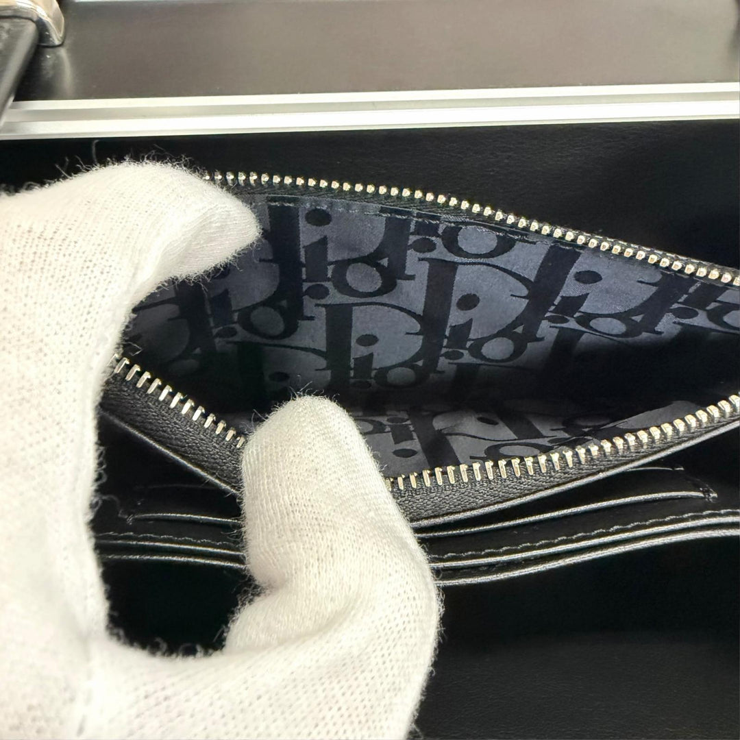 極美品□DIOR RIMOWA ディオールオム リモワ 2DRCA295YWT パーソナル アルミニウム レザー パーソナル ショルダーバッグ 黒 ドイツ製
