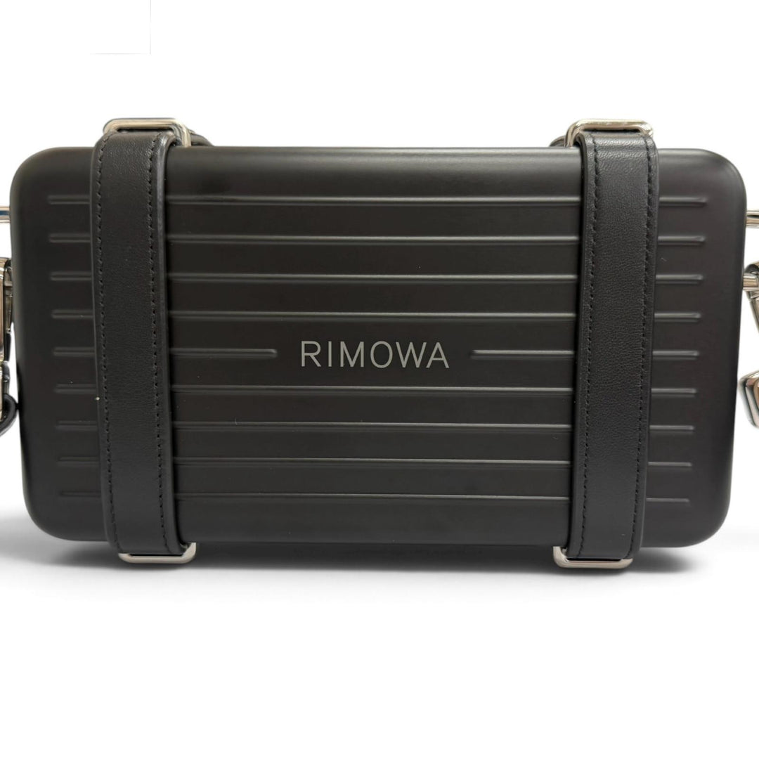 極美品□DIOR RIMOWA ディオールオム リモワ 2DRCA295YWT パーソナル アルミニウム レザー パーソナル ショルダーバッグ 黒 ドイツ製