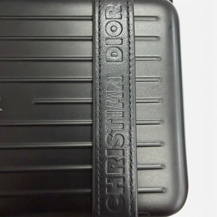極美品□DIOR RIMOWA ディオールオム リモワ 2DRCA295YWT パーソナル アルミニウム レザー パーソナル ショルダーバッグ 黒 ドイツ製
