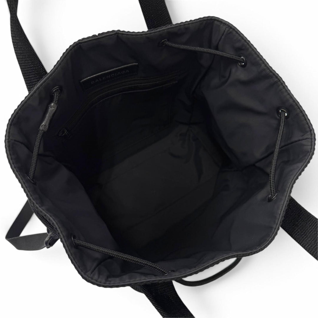美品▼BALENCIAGA バレンシアガ 644029 ARMY アーミー スモール ナイロン レザー 2WAY トートバッグ ブラック イタリア製 メンズ