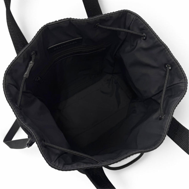 美品▼BALENCIAGA バレンシアガ 644029 ARMY アーミー スモール ナイロン レザー 2WAY トートバッグ ブラック イタリア製 メンズ