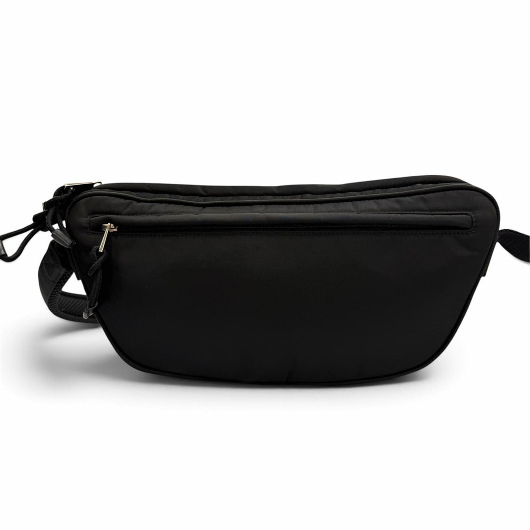 良品▼GUCCI グッチ 802096 ウェブライン ナイロン レザー エンボスロゴ ショルダーバッグ ボディバッグ ブラック イタリア製 メンズ
