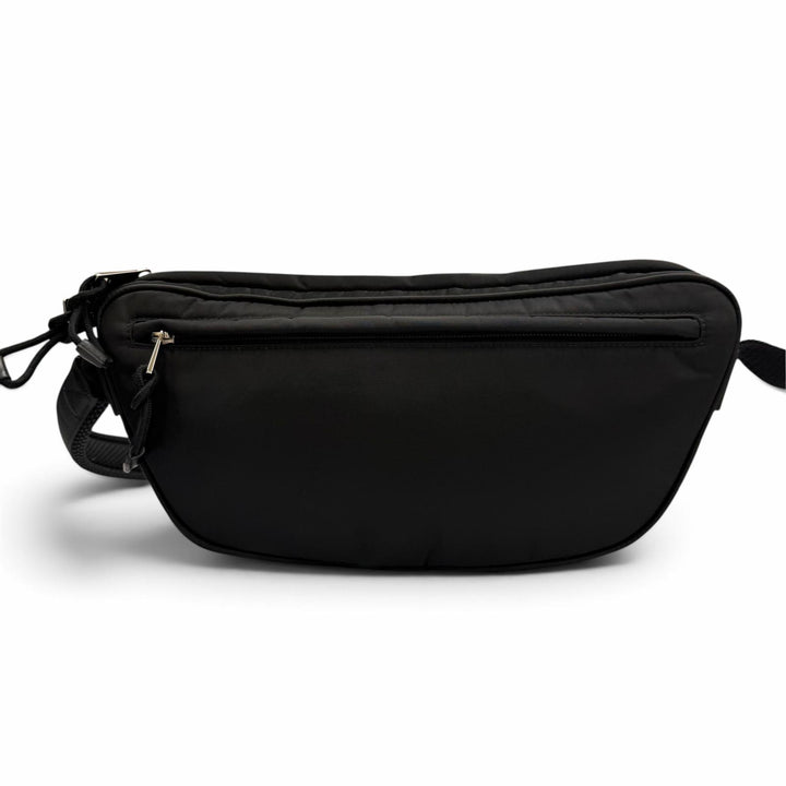 良品▼GUCCI グッチ 802096 ウェブライン ナイロン レザー エンボスロゴ ショルダーバッグ ボディバッグ ブラック イタリア製 メンズ