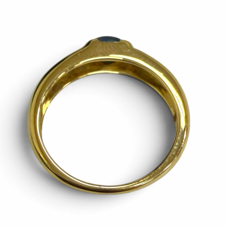 極美品□TIFFANY&amp;Co. ティファニー ヴィンテージ 750 サファイア カボションカット リング 指輪 イエローゴールド JP13号相当 重量3.75g