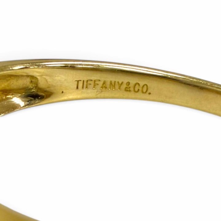 極美品□TIFFANY&amp;Co. ティファニー ヴィンテージ 750 サファイア カボションカット リング 指輪 イエローゴールド JP13号相当 重量3.75g