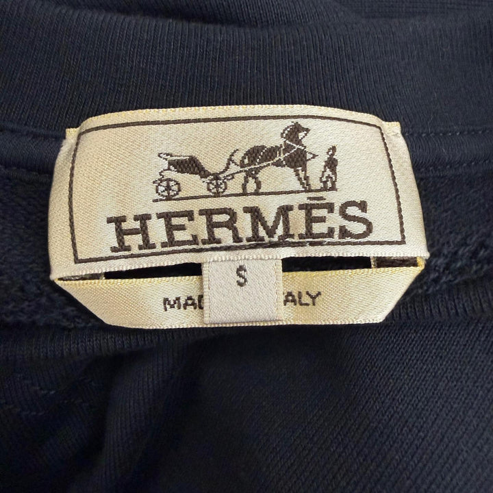 未使用品□HERMES エルメス 25AW H567775H Clou de Selle ワッペン スウェットシャツ ダークネイビー S イタリア製 正規品 メンズ