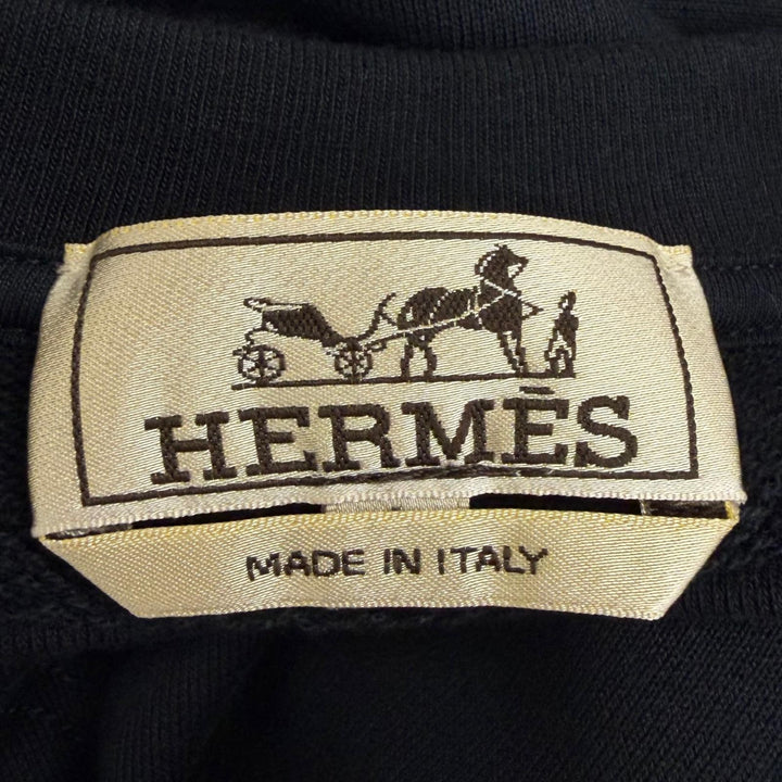 未使用品□HERMES エルメス 25AW H567775H Clou de Selle ワッペン スウェットシャツ ダークネイビー S イタリア製 正規品 メンズ