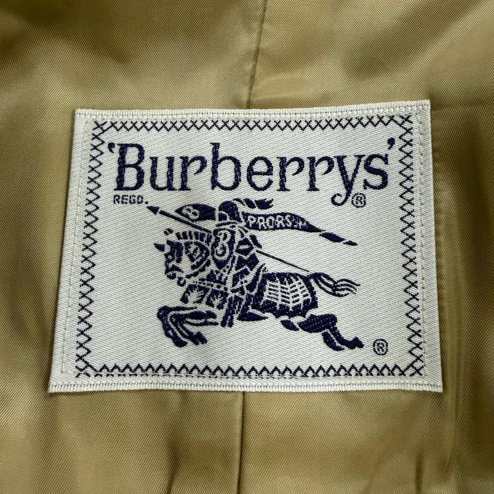 美品☆Burberrys バーバリー ヴィンテージ ウール100％ カシミヤ生地使用 ロング丈 ダブルブレスト コート ブラウン 11 レディース