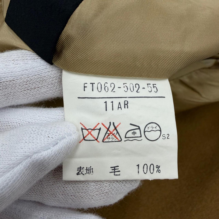 美品☆Burberrys バーバリー ヴィンテージ ウール100％ カシミヤ生地使用 ロング丈 ダブルブレスト コート ブラウン 11 レディース