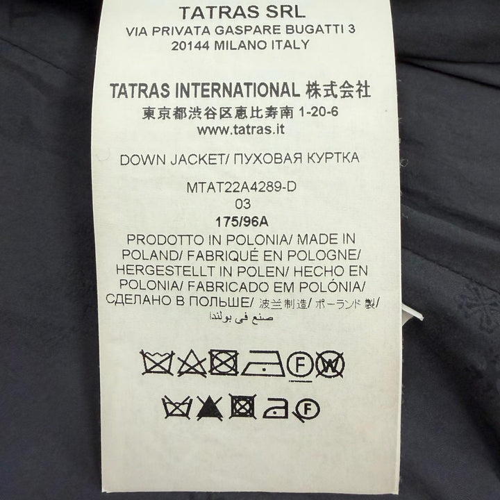 美品□TATRAS タトラス 22AW MTAT22A4289-D DOMIZIANO ウール シルク Rライン フーデッド ダウンジャケット ブラック 03 正規品 メンズ