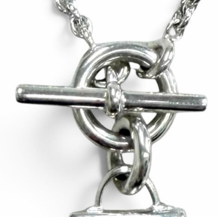 美品★HERMES エルメス 2024年製 AG925 アミュレット ネックレス ケリー ペンダント アクセサリー シルバー フランス製 重量13.8g