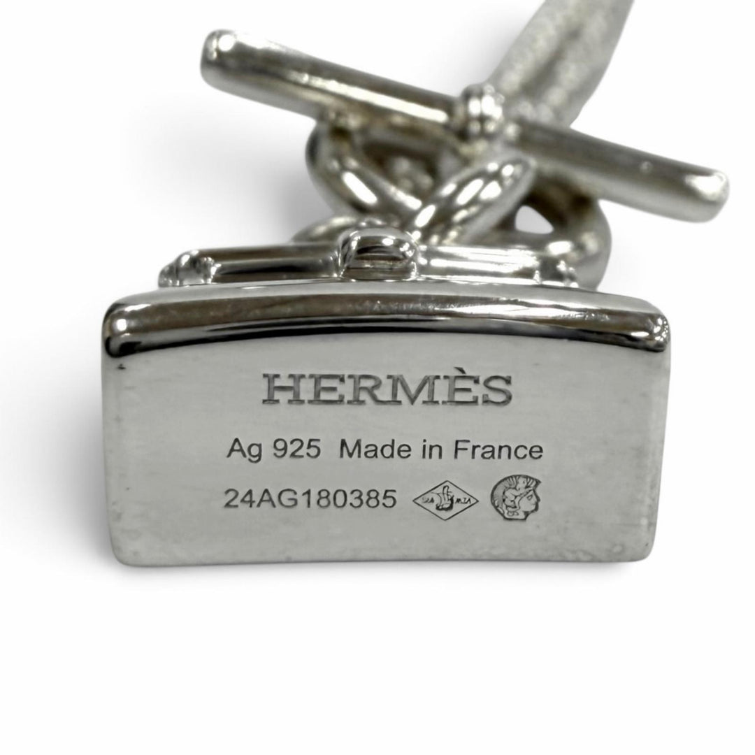 美品★HERMES エルメス 2024年製 AG925 アミュレット ネックレス ケリー ペンダント アクセサリー シルバー フランス製 重量13.8g
