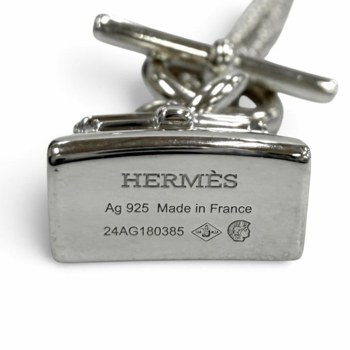 美品★HERMES エルメス 2024年製 AG925 アミュレット ネックレス ケリー ペンダント アクセサリー シルバー フランス製 重量13.8g