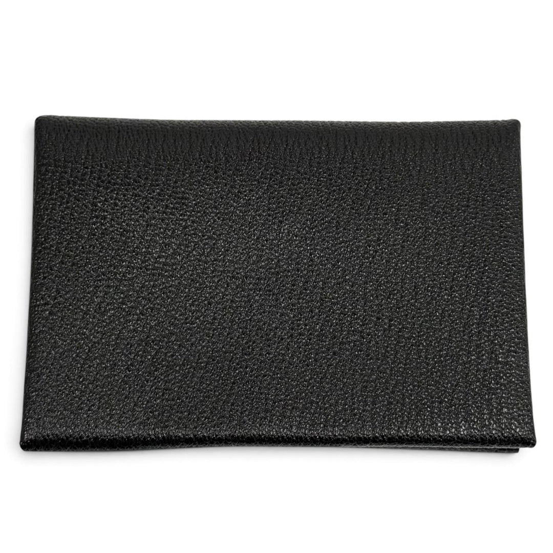 未使用品★HERMES エルメス カルヴィ デュオ ブラック シェーブル セリエ金具 コンパクトウォレット 二つ折り財布 Z刻印 フランス製 箱付