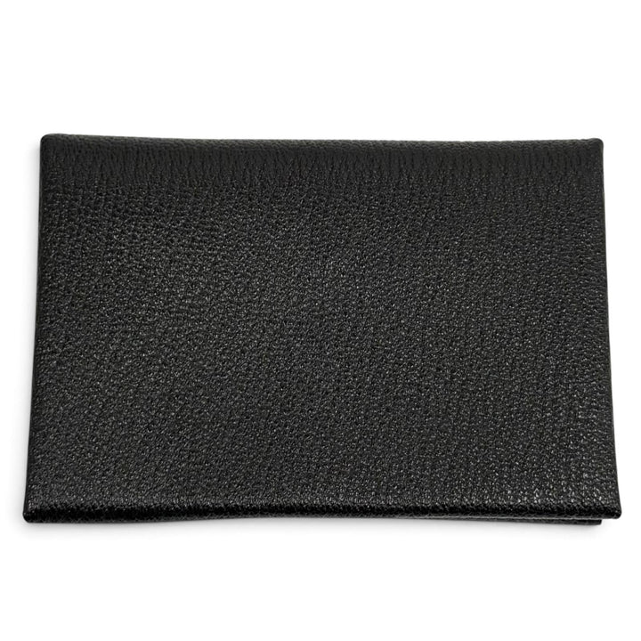 未使用品★HERMES エルメス カルヴィ デュオ ブラック シェーブル セリエ金具 コンパクトウォレット 二つ折り財布 Z刻印 フランス製 箱付