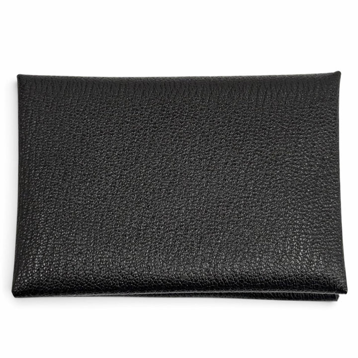 未使用品★HERMES エルメス カルヴィ デュオ ブラック シェーブル セリエ金具 コンパクトウォレット 二つ折り財布 Z刻印 フランス製 箱付