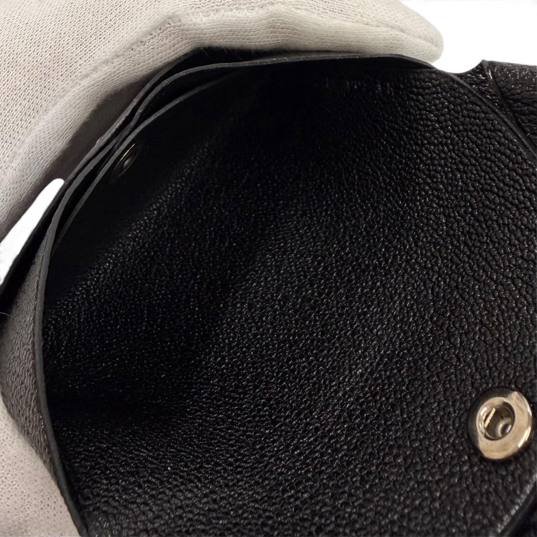 未使用品★HERMES エルメス カルヴィ デュオ ブラック シェーブル セリエ金具 コンパクトウォレット 二つ折り財布 Z刻印 フランス製 箱付