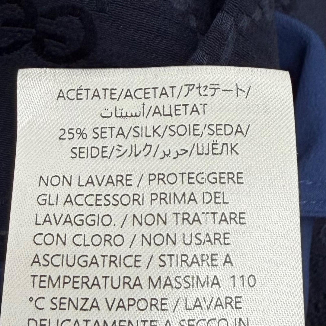未使用品★GUCCI グッチ 25SS 809185 GGスプリーム サイドプリーツ シャツ ワンピース ネイビー 36 イタリア製 正規品 ハンガー付き