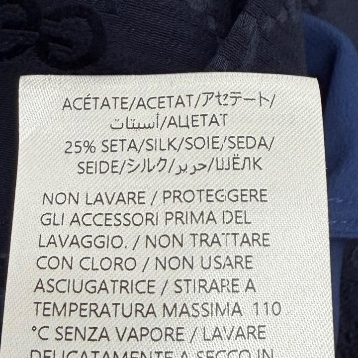 未使用品★GUCCI グッチ 25SS 809185 GGスプリーム サイドプリーツ シャツ ワンピース ネイビー 36 イタリア製 正規品 ハンガー付き