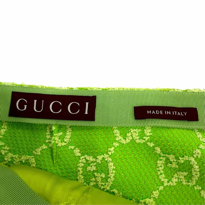 未使用品☆GUCCI グッチ 24SS 788955 コットン GGジャガード 台形 スカート ライトグリーン 36 イタリア製 正規品 レディース ハンガー付