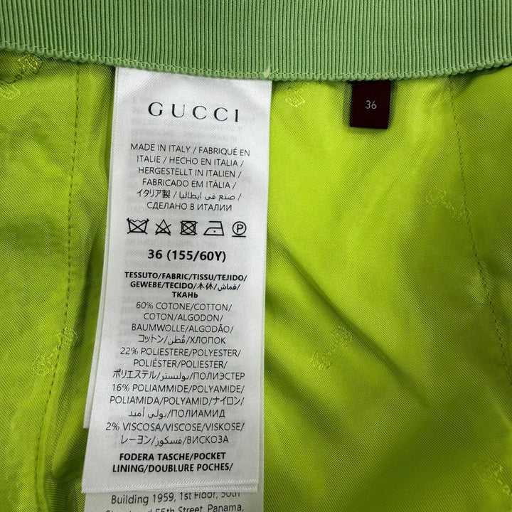 未使用品☆GUCCI グッチ 24SS 788955 コットン GGジャガード 台形 スカート ライトグリーン 36 イタリア製 正規品 レディース ハンガー付