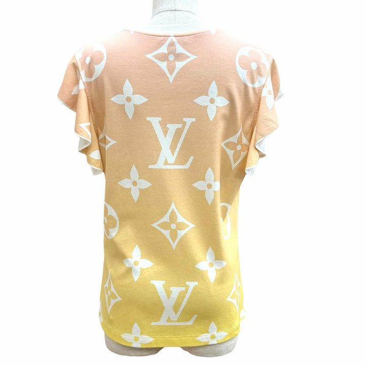 極美品★LOUIS VUITTON ルイヴィトン コットン100％ サンライズモノグラム LVロゴ 半袖Ｔシャツ マルチ XL イタリア製 正規品 レディース