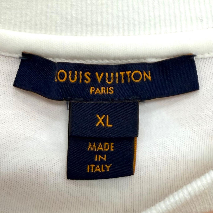 極美品★LOUIS VUITTON ルイヴィトン コットン100％ サンライズモノグラム LVロゴ 半袖Ｔシャツ マルチ XL イタリア製 正規品 レディース