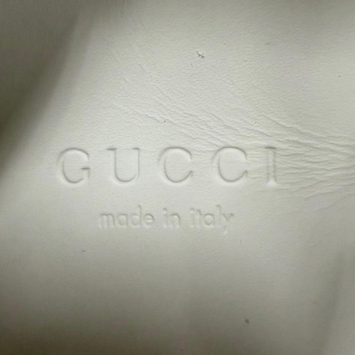 未使用品☆GUCCI グッチ 791399 エース ウェブ ストライプ 厚底 レザー ローカットスニーカー ホワイト 35 イタリア製 箱・保存袋付