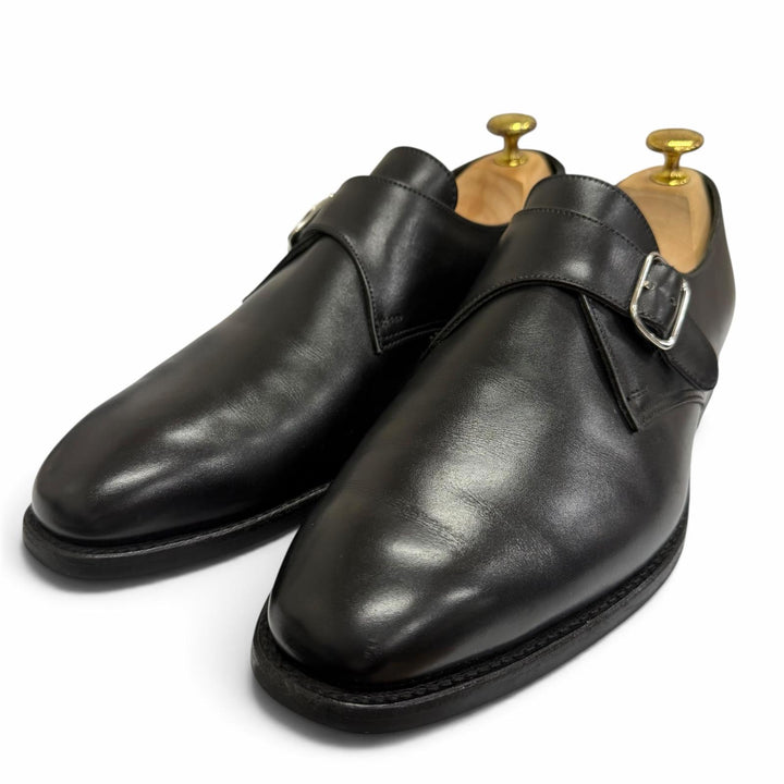美品□CROCKETT&amp;JONES クロケットアンドジョーンズ COMPTON 3 レザー UNITED ARROWS別注 モンクストラップ ドレスシューズ 7E 英国製