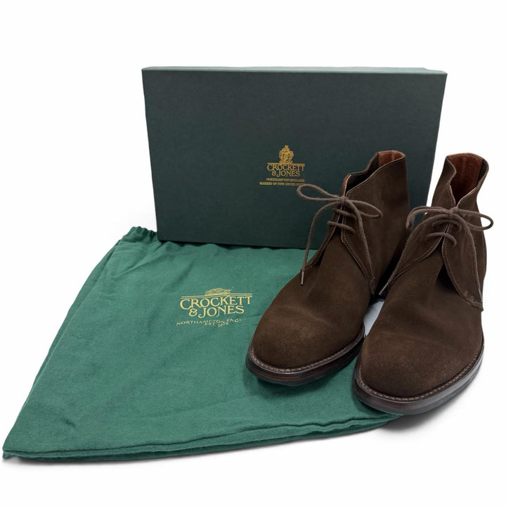 極美品▼CROCKETT&amp;JONES クロケットアンドジョーンズ CHUKKA チャッカ スウェードレザー レースアップ チャッカ ブーツ ブラウン 6.5
