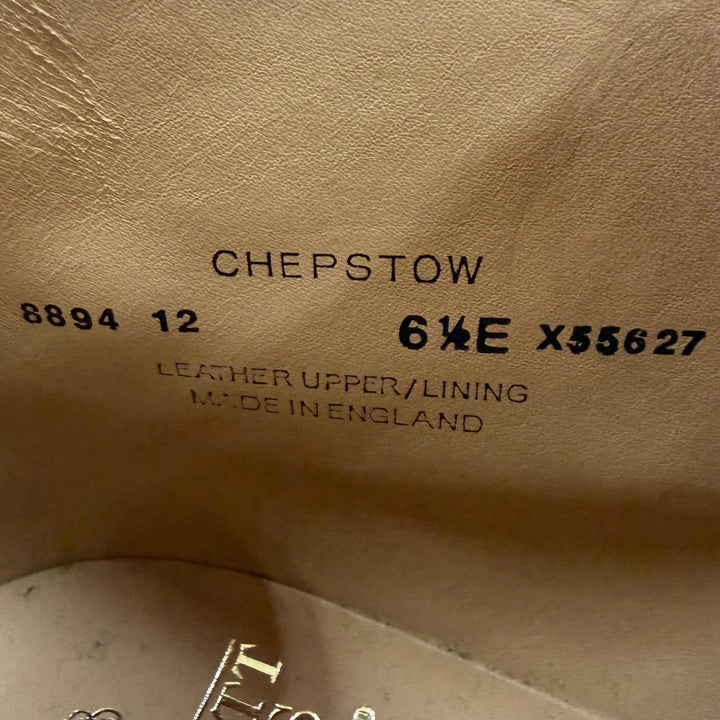 未使用品▼CROCKETT&amp;JONES クロケットアンドジョーンズ CHEPSTOW カーフレザー プレーントゥ レースアップ チャッカブーツ ブラック 6.5
