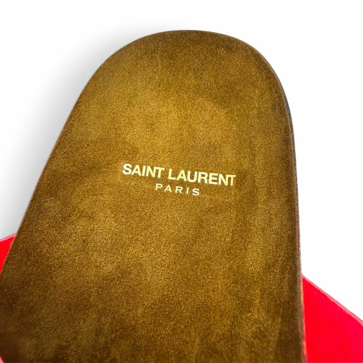 極美品▼SAINT LAURENT PARIS サンローランパリ 732733 スウェードレザー ストラップサンダル ピンク ブラウン 42 イタリア製 メンズ