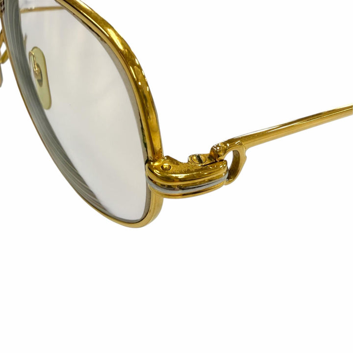 良品▼Cartier カルティエ トリニティ ロゴ金具付き メガネ 眼鏡 アイウェア ゴールド ボルドー 54□16 130 度入り フランス製 メンズ