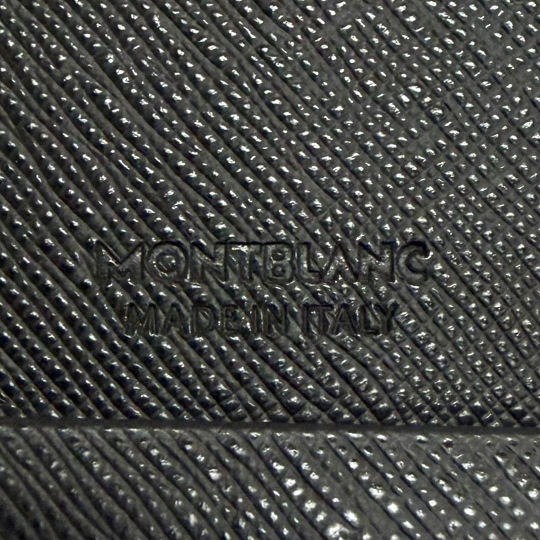 極美品□MONTBLANC モンブラン レザー ホワイトスター 卓上 レターラック ファイルスタンド ブラック イタリア製 メンズ 保存袋付き