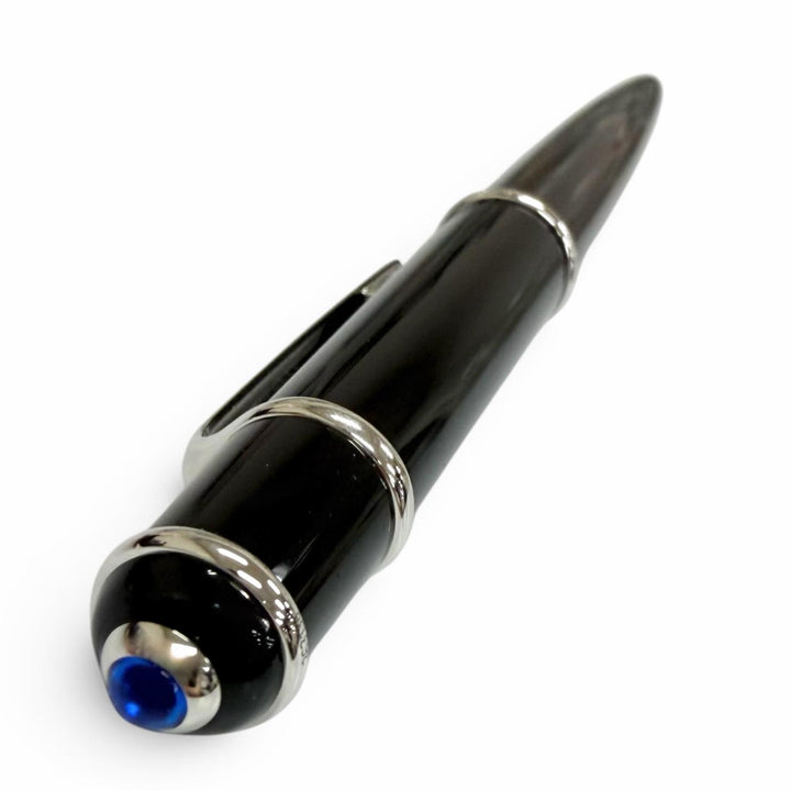 未使用品□Cartier カルティエ ディアボロ ドゥ カルティエ ブルージェムストーン ボールペン ブラック シルバー ドイツ製 メンズ 箱付き