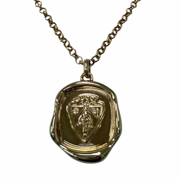 未使用品□GUCCI グッチ 26SS 863810 クレスト ペンダント ネックレス ゴールド イタリア製 メンズ レディース 定価71500円 箱付き