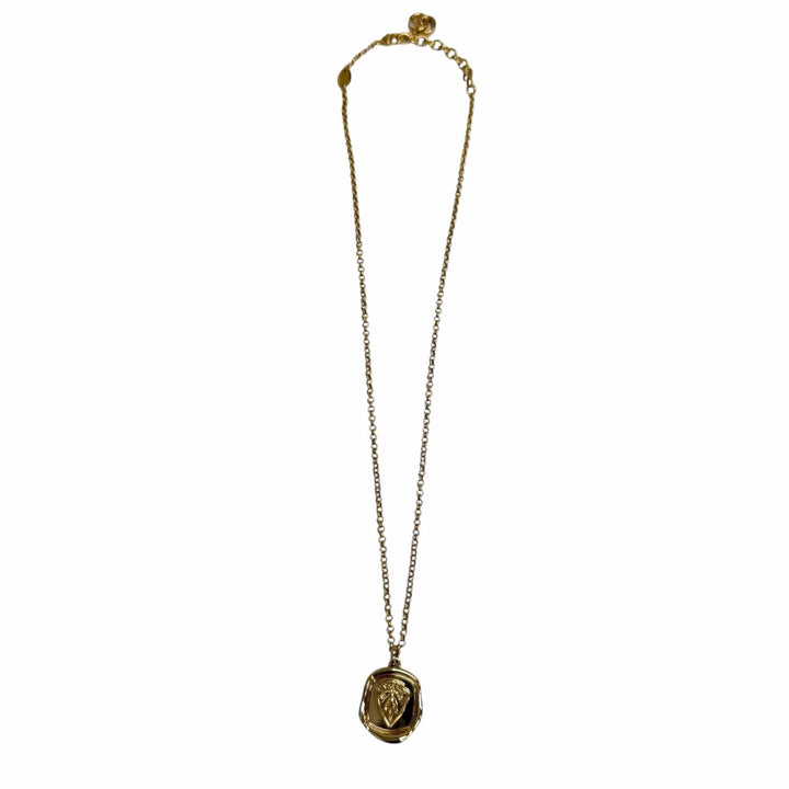 未使用品□GUCCI グッチ 26SS 863810 クレスト ペンダント ネックレス ゴールド イタリア製 メンズ レディース 定価71500円 箱付き