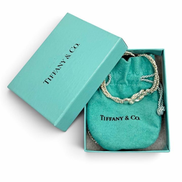 極美品★TIFFANY&amp;Co. ティファニー 925 センターノット ネックレス ペンダント シルバー イタリア製 重量31.2g レディース 箱・保存袋付