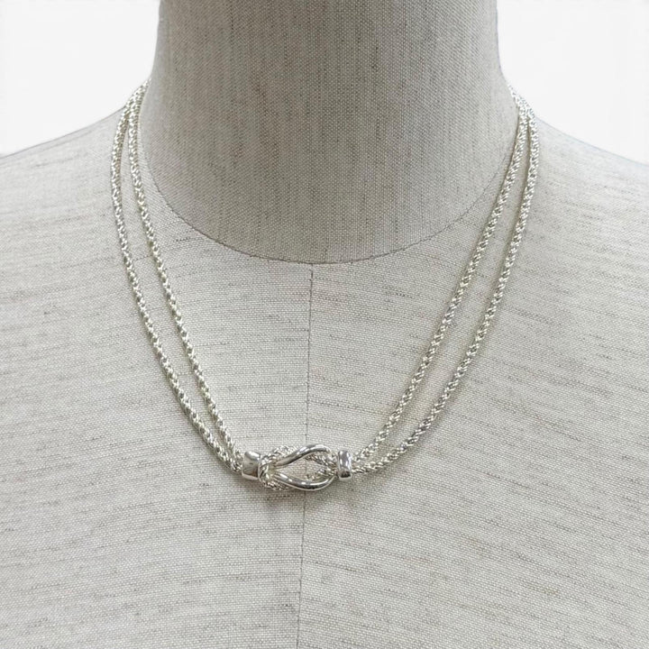 極美品★TIFFANY&amp;Co. ティファニー 925 センターノット ネックレス ペンダント シルバー イタリア製 重量31.2g レディース 箱・保存袋付