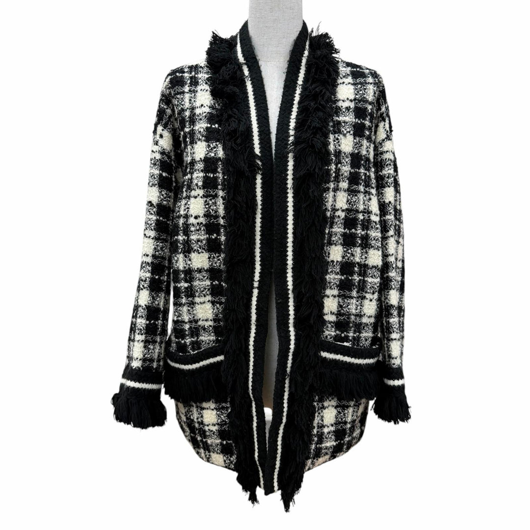 美品☆GUCCI グッチ 643297 ウール 2021リゾートコレクション ツイード ジャケット ブラック ホワイト 38 イタリア製 正規品 レディース