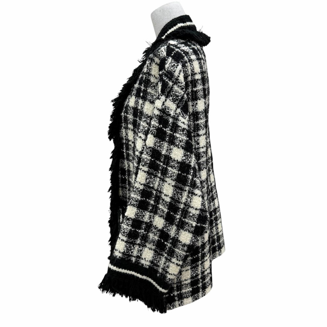 美品☆GUCCI グッチ 643297 ウール 2021リゾートコレクション ツイード ジャケット ブラック ホワイト 38 イタリア製 正規品 レディース