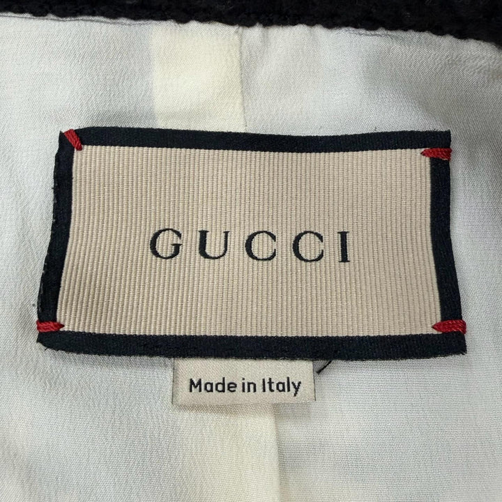 美品☆GUCCI グッチ 643297 ウール 2021リゾートコレクション ツイード ジャケット ブラック ホワイト 38 イタリア製 正規品 レディース