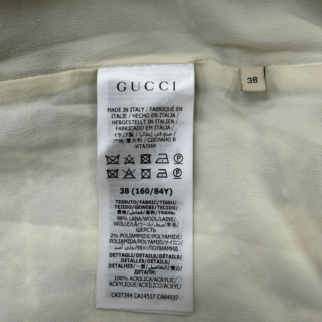 美品☆GUCCI グッチ 643297 ウール 2021リゾートコレクション ツイード ジャケット ブラック ホワイト 38 イタリア製 正規品 レディース