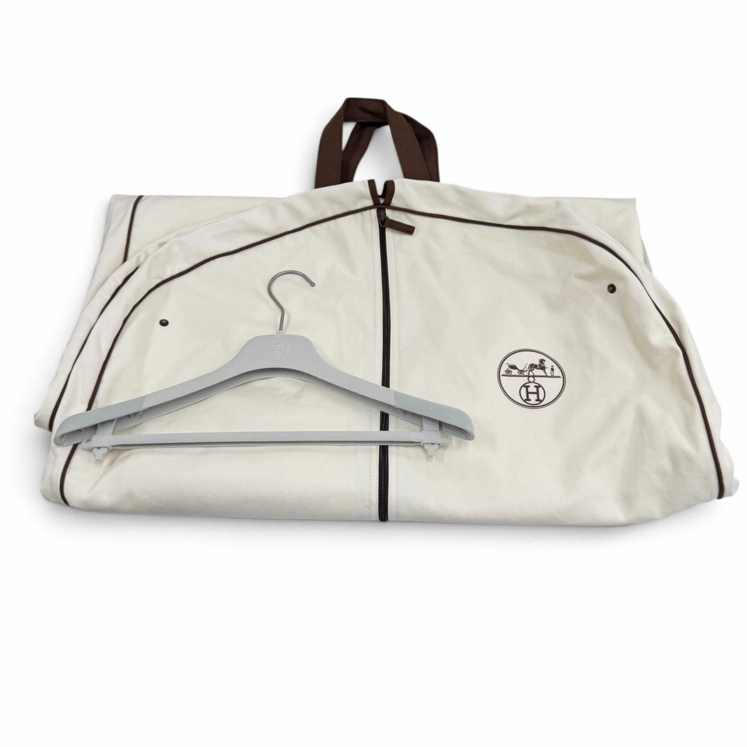 極美品★HERMES エルメス 3H0191DB カシミヤ100％ ウッドセリエボタン ロング ジレ ベスト ベージュ 40 正規品 ガーメント・ハンガー付き