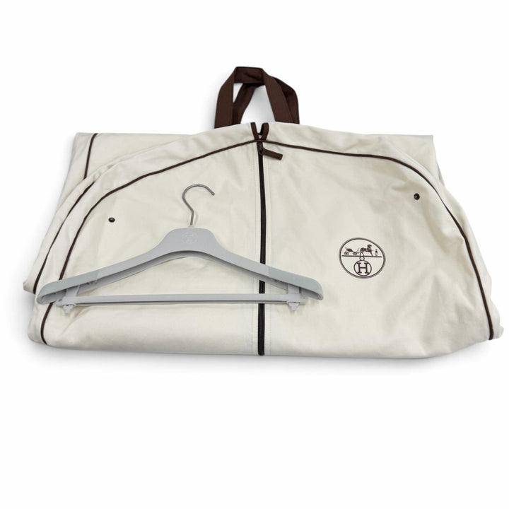 極美品★HERMES エルメス 3H0191DB カシミヤ100％ ウッドセリエボタン ロング ジレ ベスト ベージュ 40 正規品 ガーメント・ハンガー付き