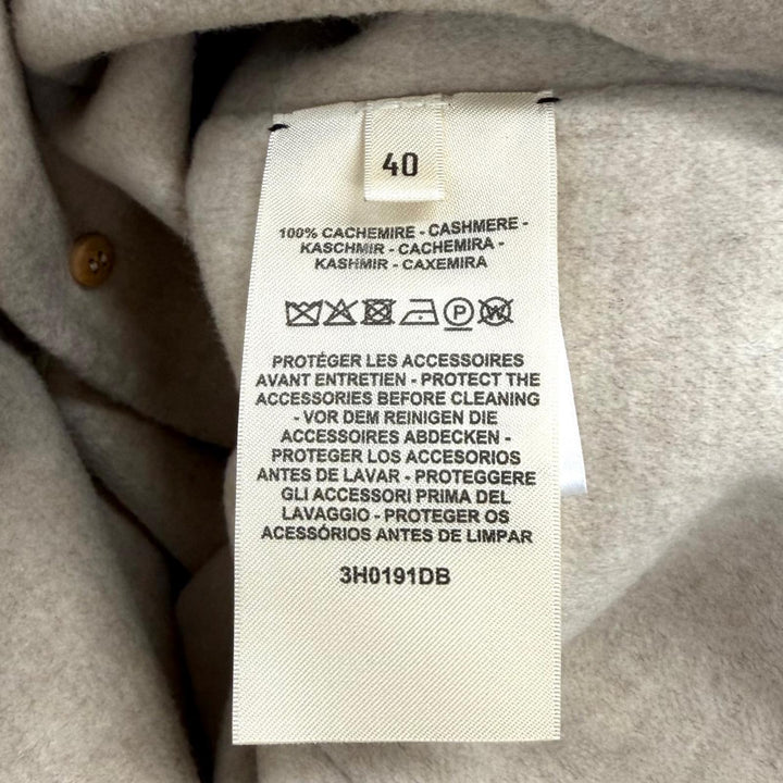 極美品★HERMES エルメス 3H0191DB カシミヤ100％ ウッドセリエボタン ロング ジレ ベスト ベージュ 40 正規品 ガーメント・ハンガー付き
