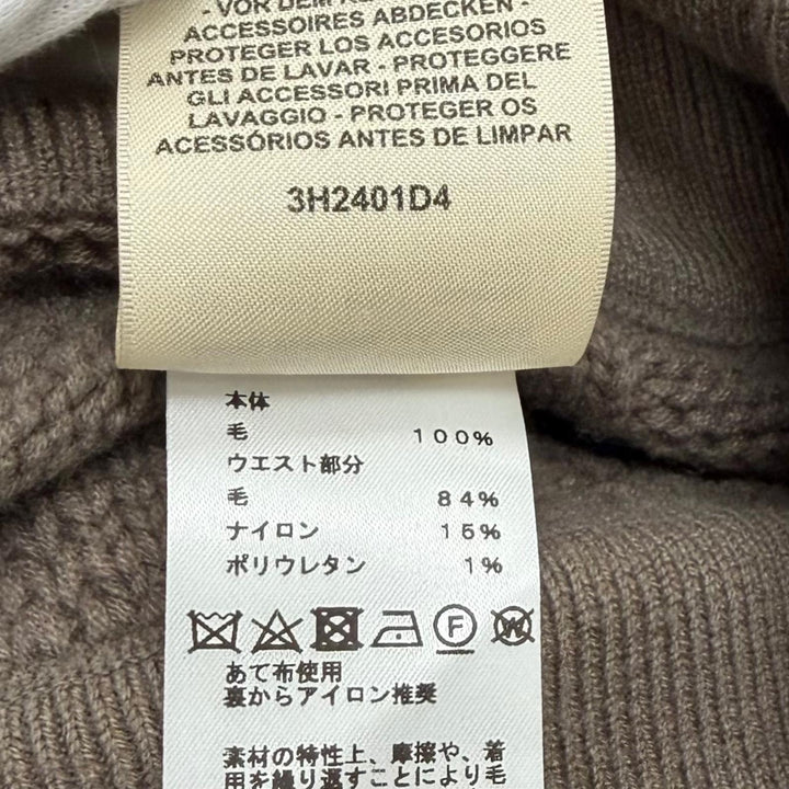極美品★HERMES エルメス 2023年製 3H2401D4 ウール100％ Hモチーフ ニット ショートパンツ ブラウン 36 イタリア製 正規品 レディース
